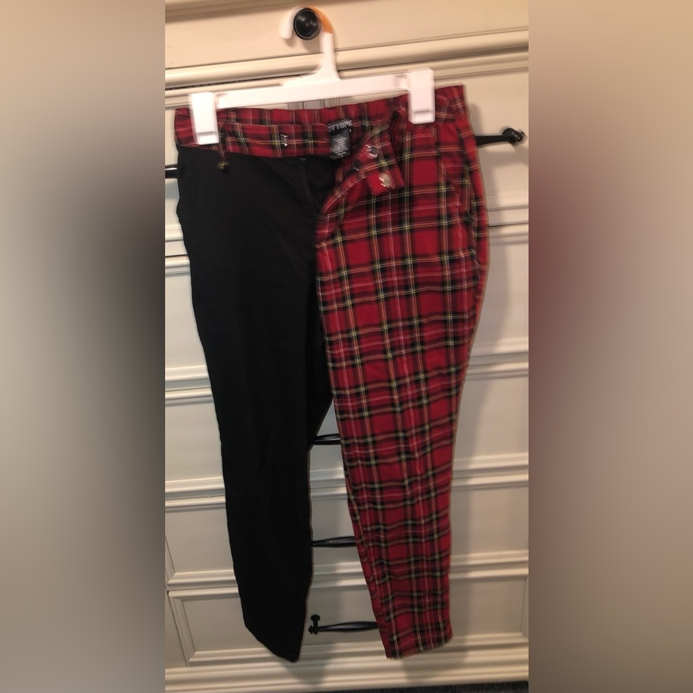 Black and plaid pants